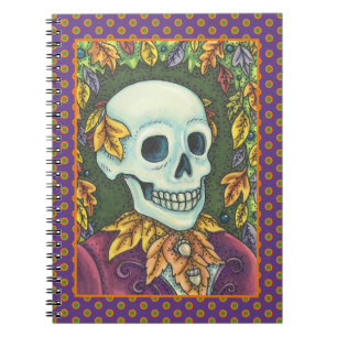 SKELETON, GOTH GENTLEMAN SKULL, DEAD LEAF SOCIETY NOTEBOOK