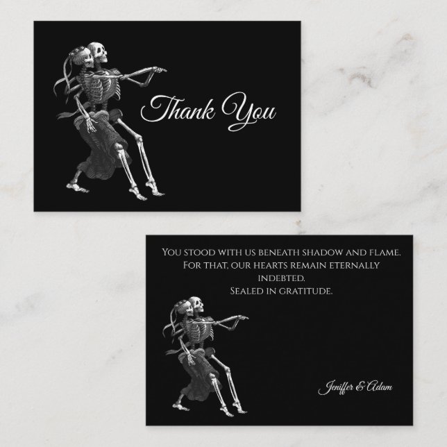 Skeleton Gothic AlternativeHalloween wedding Card (Front/Back)