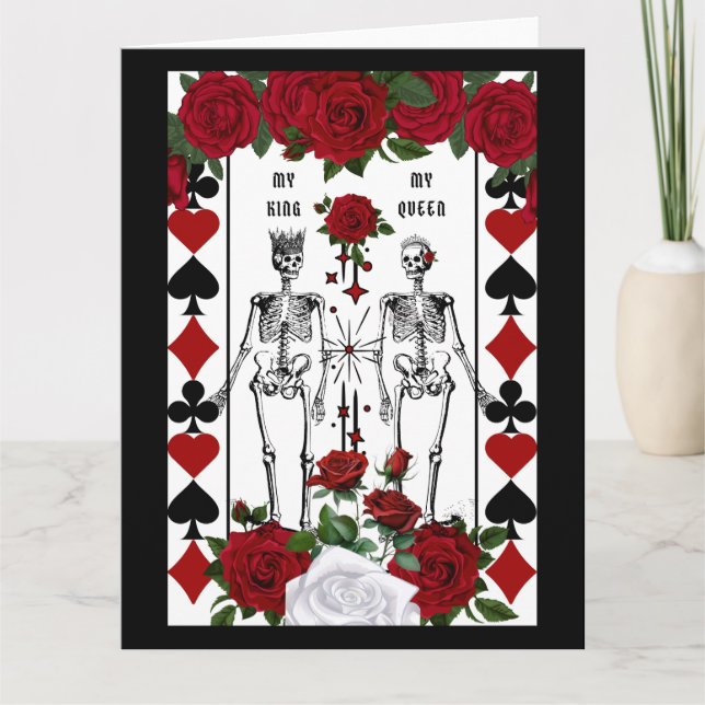 Skeleton gothic couple king queen card (Front)