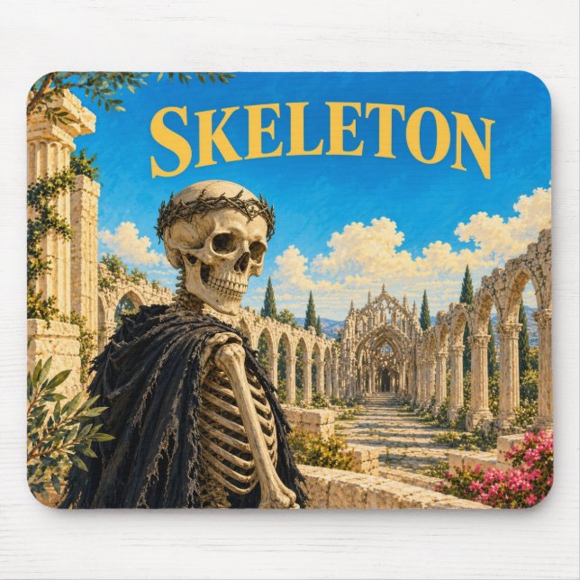 Skeleton, Gothic Fantasy Monster Mouse Mat (Front)