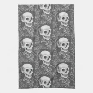 SKELETON, GOTHIC GENTLEMAN SKULL KITCHEN TOWEL