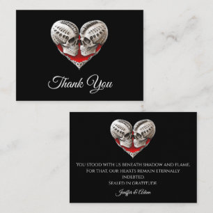 Skeleton Gothic Halloween wedding thank you Card