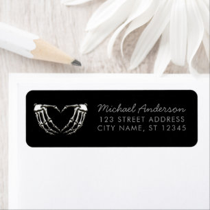 Skeleton Gothic Hands Heart Shape Return Address