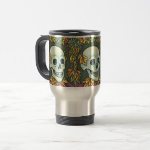 SKELETON, GOTHIC SKULL, SKELLY TRAVEL COMMUTER MUG