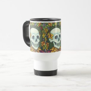 SKELETON, GOTHIC SKULL, SKELLY TRAVEL COMMUTER MUG