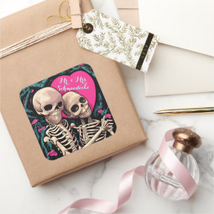 Skeleton Gothic Wedding Stickers Party Favours Fun