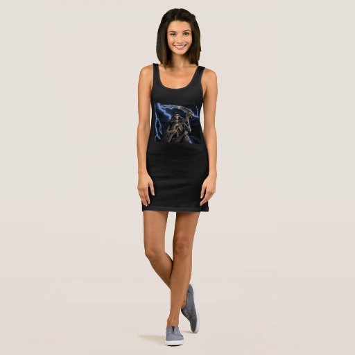 Skeleton Grim Reaper Sleeveless Dress Skeleton Grim Reaper Sleeveless Dress