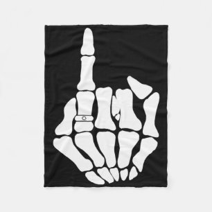 Skeleton Groom Wedding Just Married Spooky Gothic Fleece Blanket