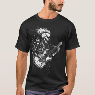 Skeleton Guitar Heavy Metal T-Shirt