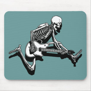 Skeleton Guitarist Jump Mouse Mat