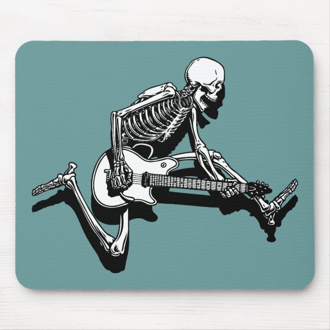 Skeleton Guitarist Jump Mouse Mat (Front)