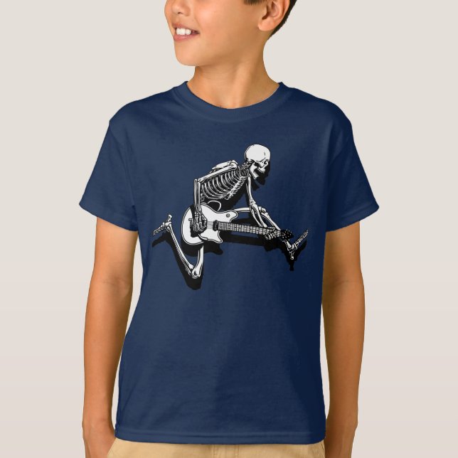 Skeleton Guitarist Jump T-Shirt (Front)