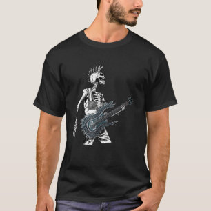 Skeleton Guitarist Rock Roll Guitar Guy Music Band T-Shirt