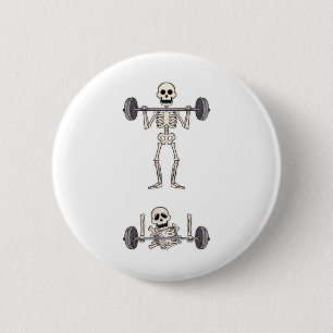 Skeleton Gym Funny Workout Gym Jokes Bodybuilding  6 Cm Round Badge
