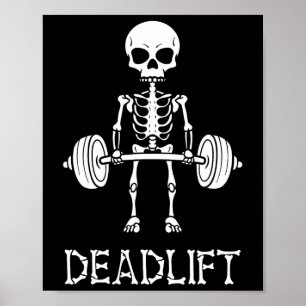 Skeleton Gym Weight Lifting Workout Fitness Poster