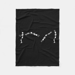 Skeleton Gymnast - Halloween Tumbling Backflip  Fleece Blanket
