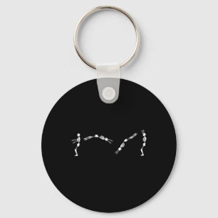 Skeleton Gymnast - Halloween Tumbling Backflip Key Ring