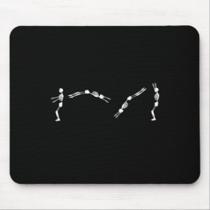 Skeleton Gymnast - Halloween Tumbling Backflip Mouse Mat