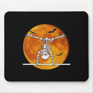 Skeleton Gymnastics Halloween Horizontal Bar Mouse Mat