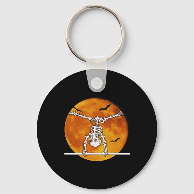 Skeleton Gymnastics Halloween Horizontal R  Key Ring (Front)