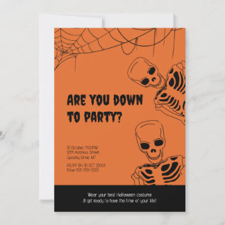 Skeleton Halloween Adult Party Invitation
