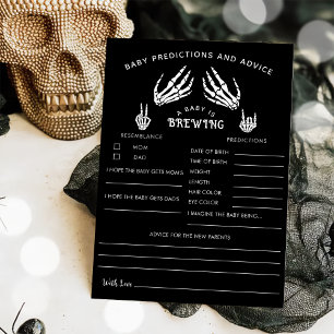 Skeleton Halloween Baby Predictions & Advice Card