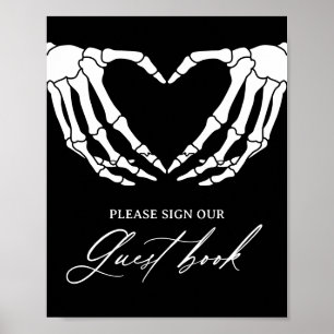 Skeleton Halloween Baby Shower Guest Book Sign
