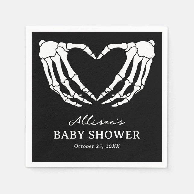 Skeleton Halloween Baby Shower Napkin (Front)