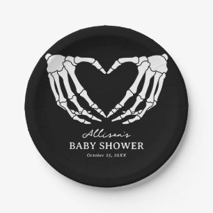 Skeleton Halloween Baby Shower Paper Plate