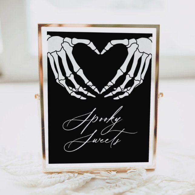 Skeleton Halloween Baby Shower Spooky Sweets Sign (Creator Uploaded)
