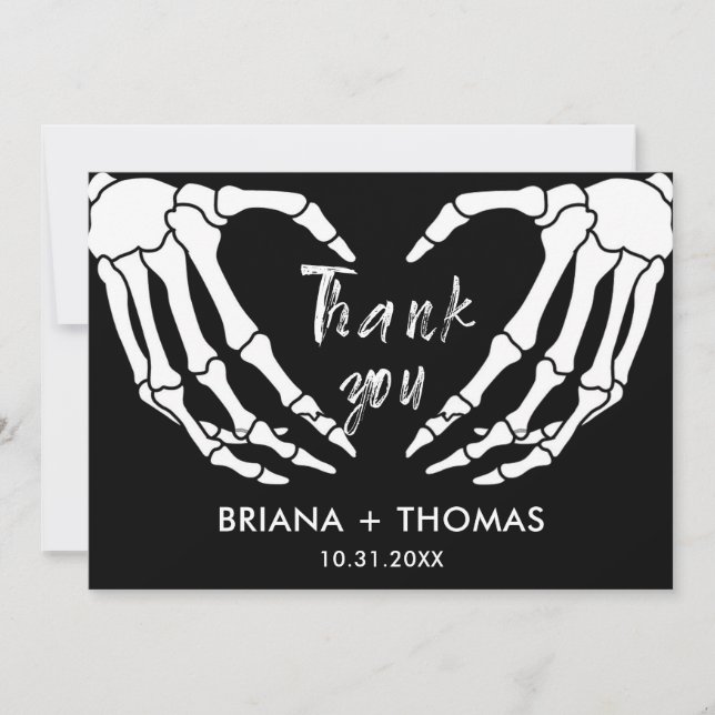 Skeleton Halloween Baby Shower Thank You Card (Front)