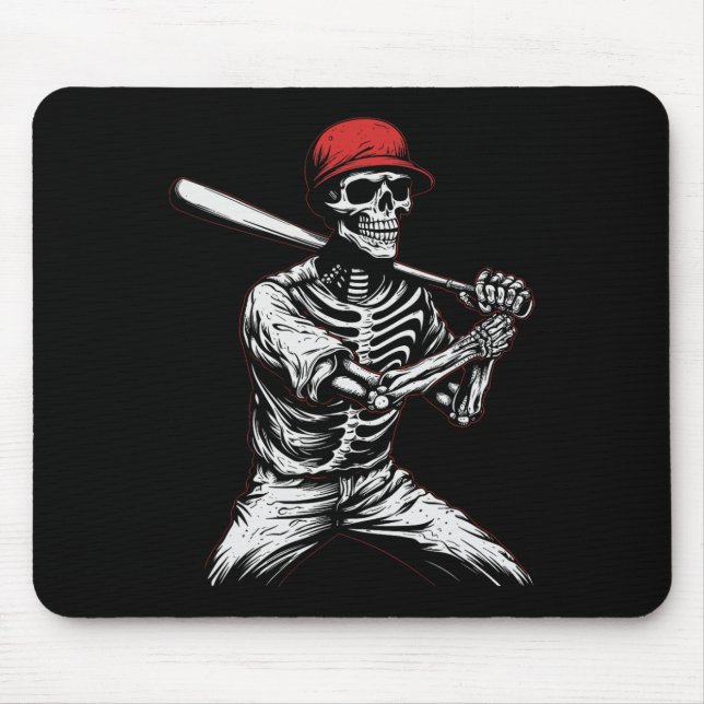 Skeleton Halloween Baseball Player 1  Mouse Mat (Front)