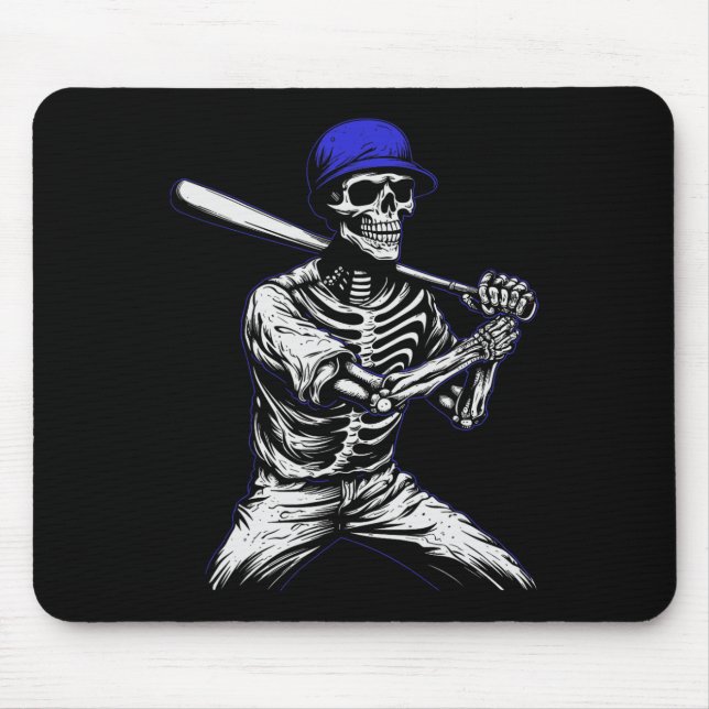 Skeleton Halloween Baseball Player  Mouse Mat (Front)