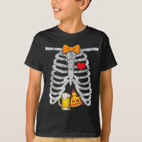 Skeleton Halloween Beer Pizza Funny Pregnancy Coup