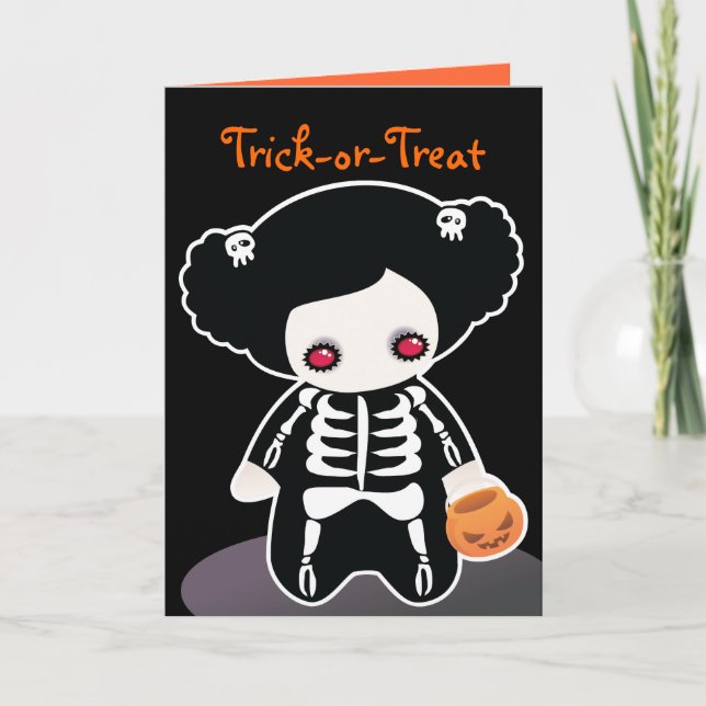 Skeleton Halloween Card for kids (Front)