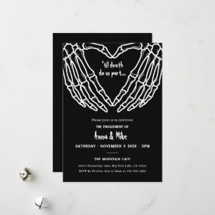 Skeleton Halloween Engagement Party Invitation