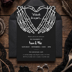 Skeleton Halloween Engagement Party Invitation