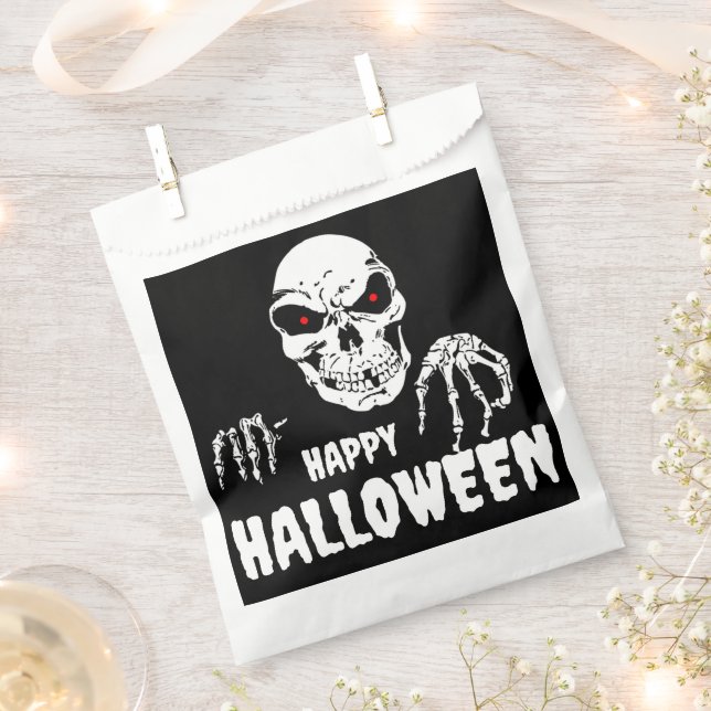 Skeleton Halloween Favour Bags (Clipped)
