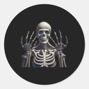 Skeleton Halloween For Mens Womens Kids Classic Round Sticker