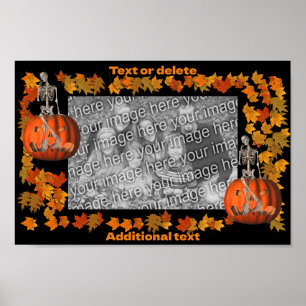 Skeleton Halloween Frame Add Your Photo  Poster
