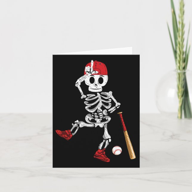 Skeleton Halloween Funny Skeleton Baseball Playing Card (Front)