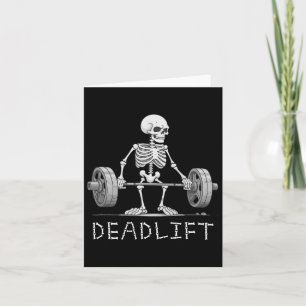 Skeleton Halloween Funny Weight Lifting Costume Card
