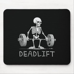 Skeleton Halloween Funny Weight Lifting Costume Mouse Mat