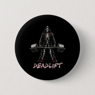Skeleton Halloween Gym Jokes Weightlifting Workout 6 Cm Round Badge