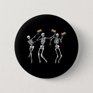 Skeleton Halloween Lgbt Flag Skeleton Gay Pride Mo 6 Cm Round Badge