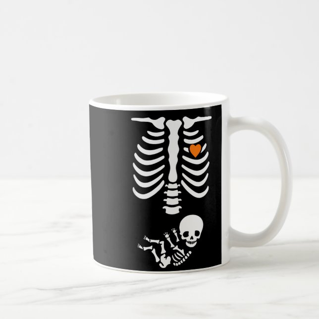 Skeleton Halloween Maternity Funny Pregnancy 2025  Coffee Mug (Right)