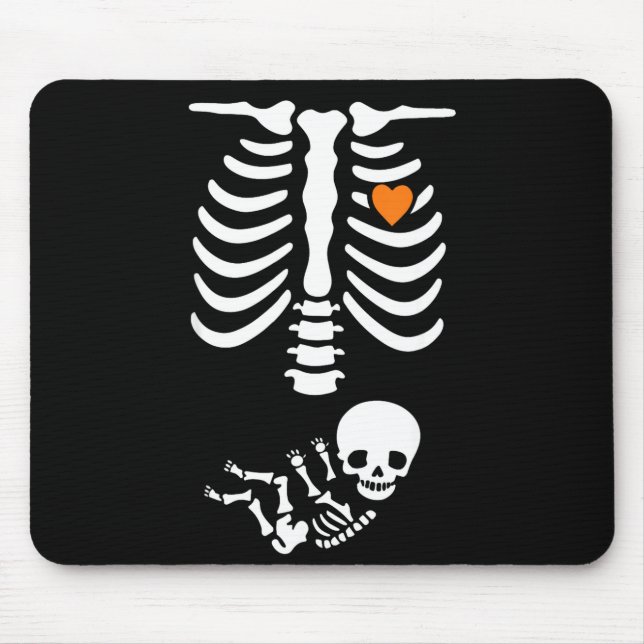 Skeleton Halloween Maternity Funny Pregnancy 2025  Mouse Mat (Front)