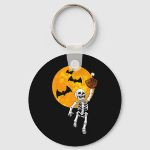 Skeleton Halloween Men Boys Baseball Halloween 1 Key Ring