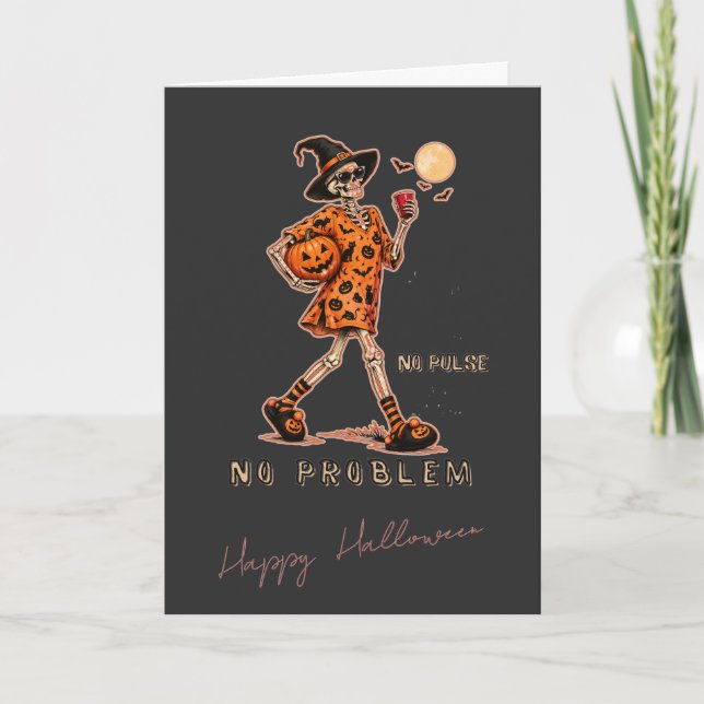 Skeleton Halloween - No Pulse No Problem Cards (Front)