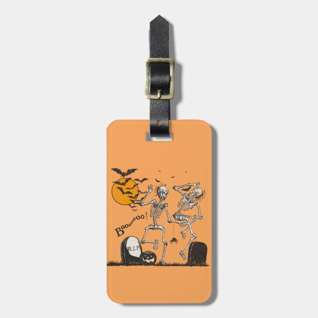 Skeleton Halloween party Luggage Tag (Front Vertical)